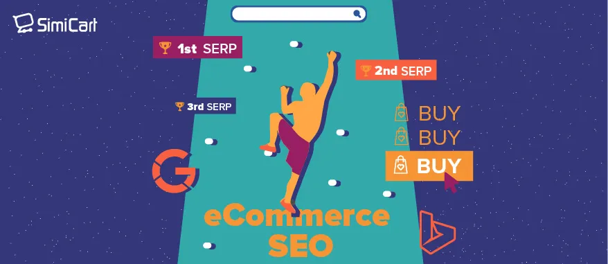 illustration of a person climbing SEO ranking