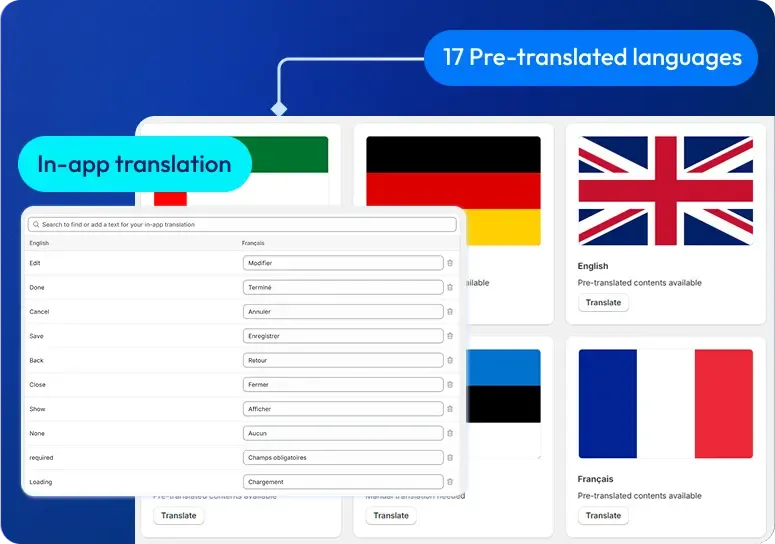 Multi-language and multi-currency app settings