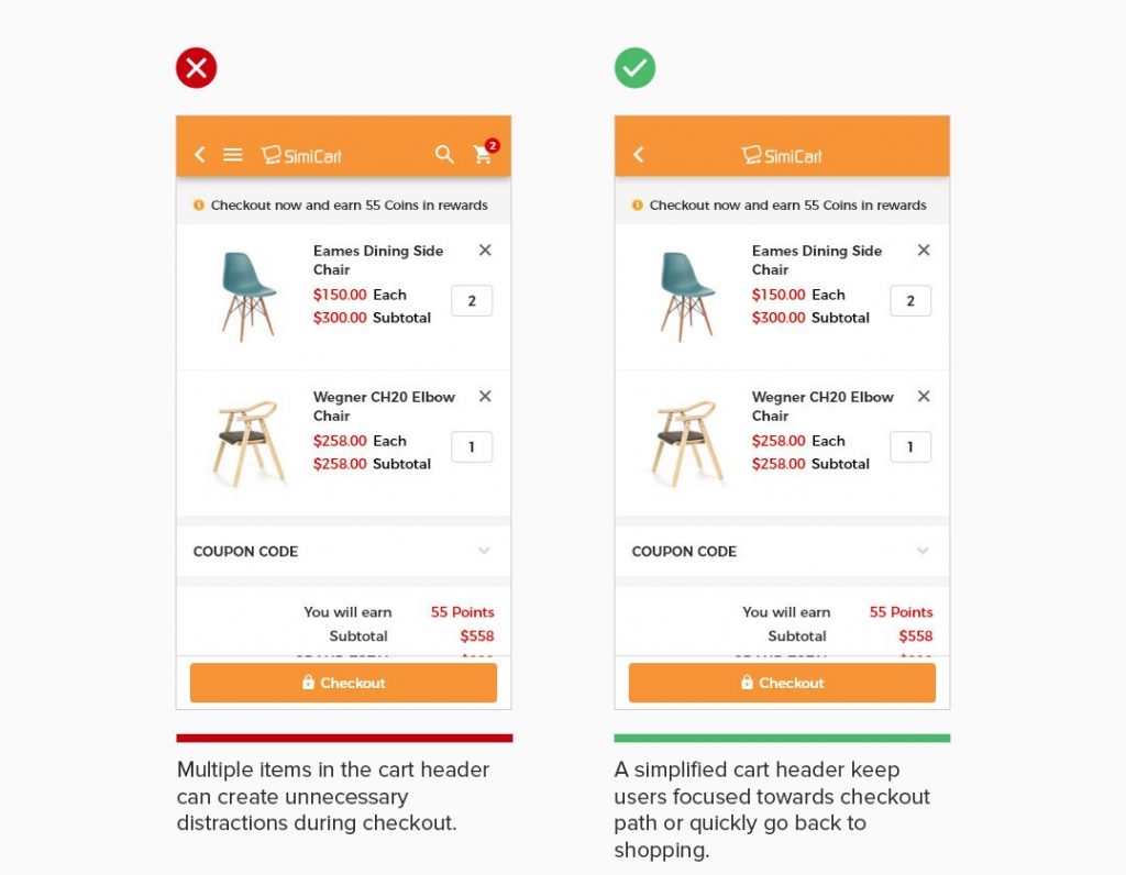 The Ultimate Guide to Mobile App Design Chapter 4: Shopping Cart - SimiCart