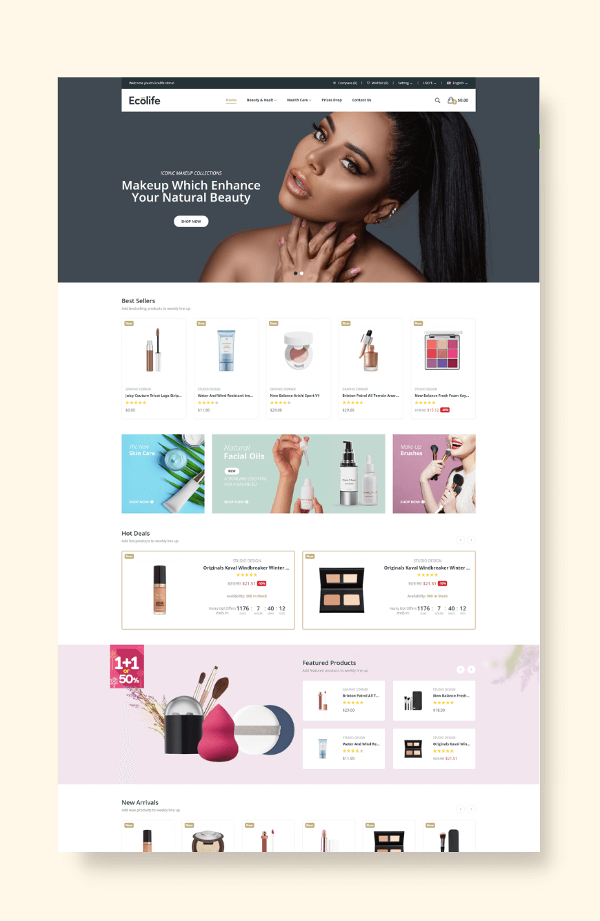 Free and customizable shopping templates
