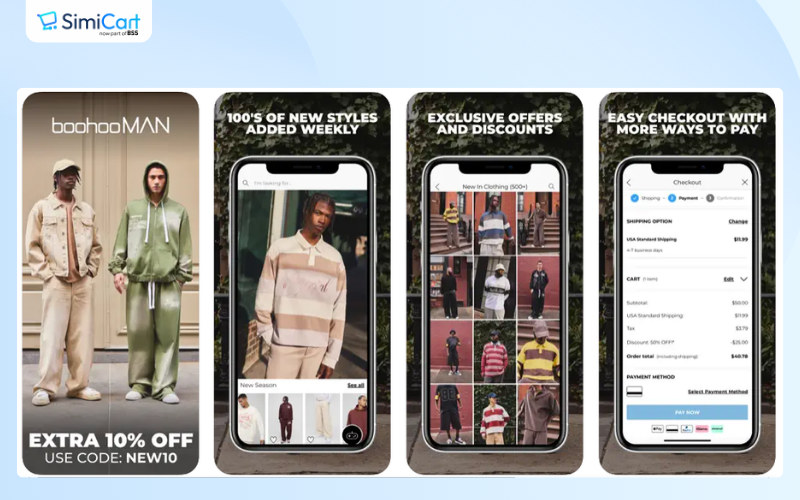 boohooMAN - one of the best clothing apps for men