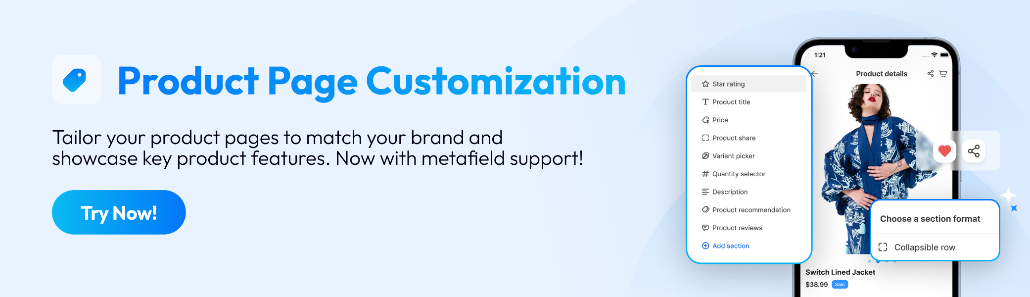 Product page customization