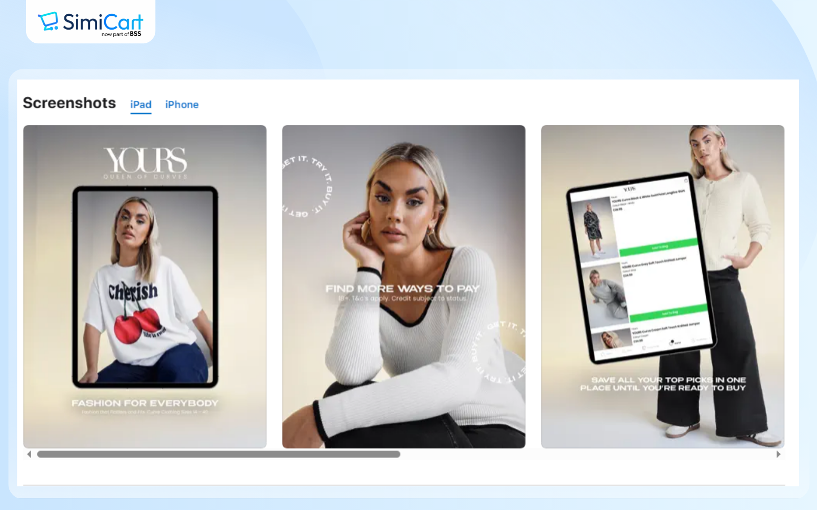 Your Clothing plus size clothing app