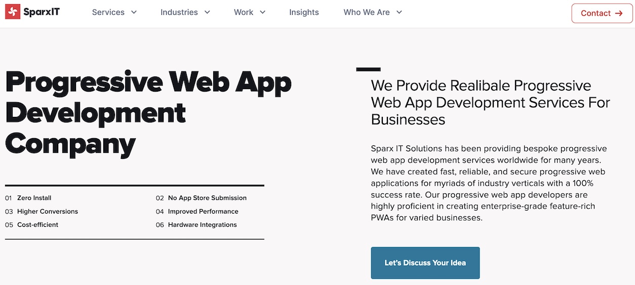 Progressive Web Apps Agency Sparx IT Solutions
