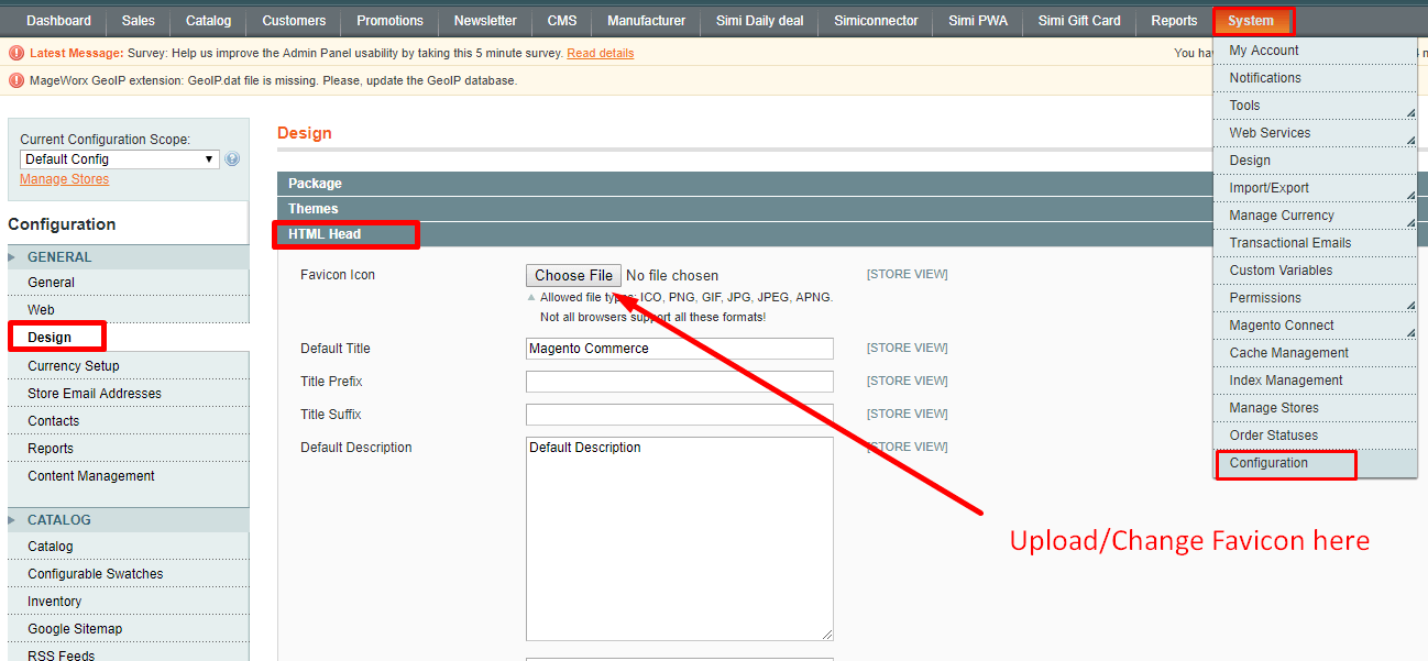 Magento 1 favicon