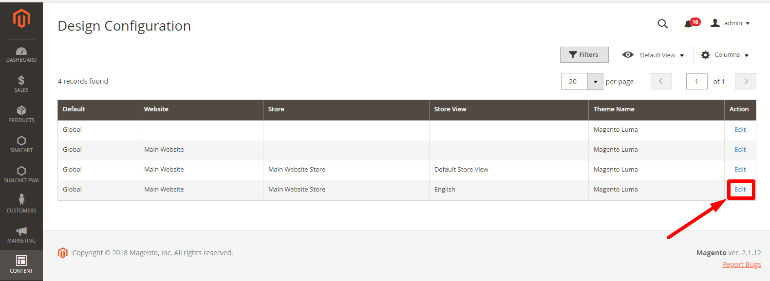 Magento 2.1 design configuration