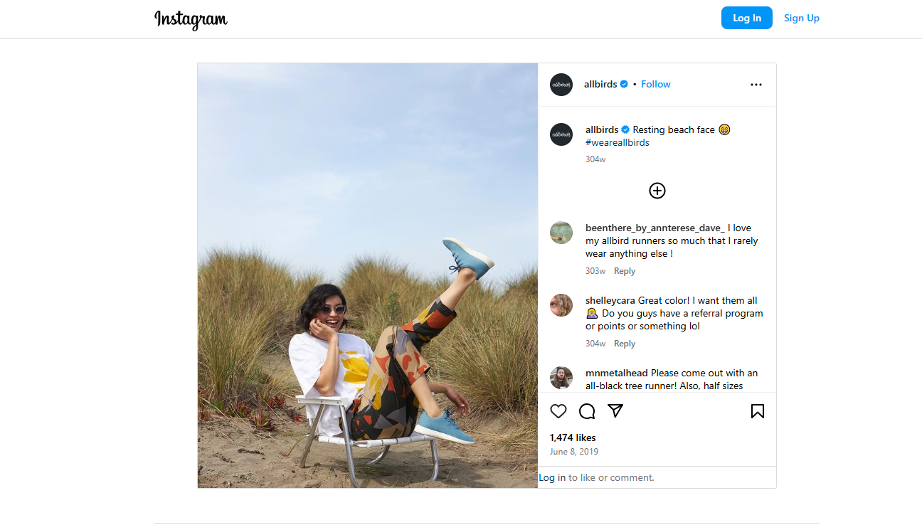 Allbirds on instagram