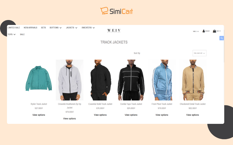 WEIV men's clothing dropshipping supplier