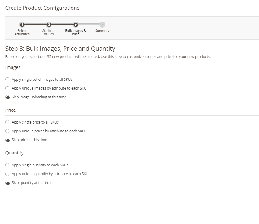 Create product configurations