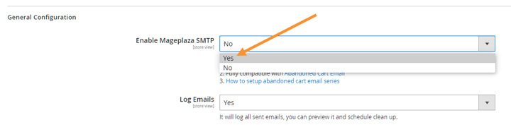 Enable Mageplaza SMTP