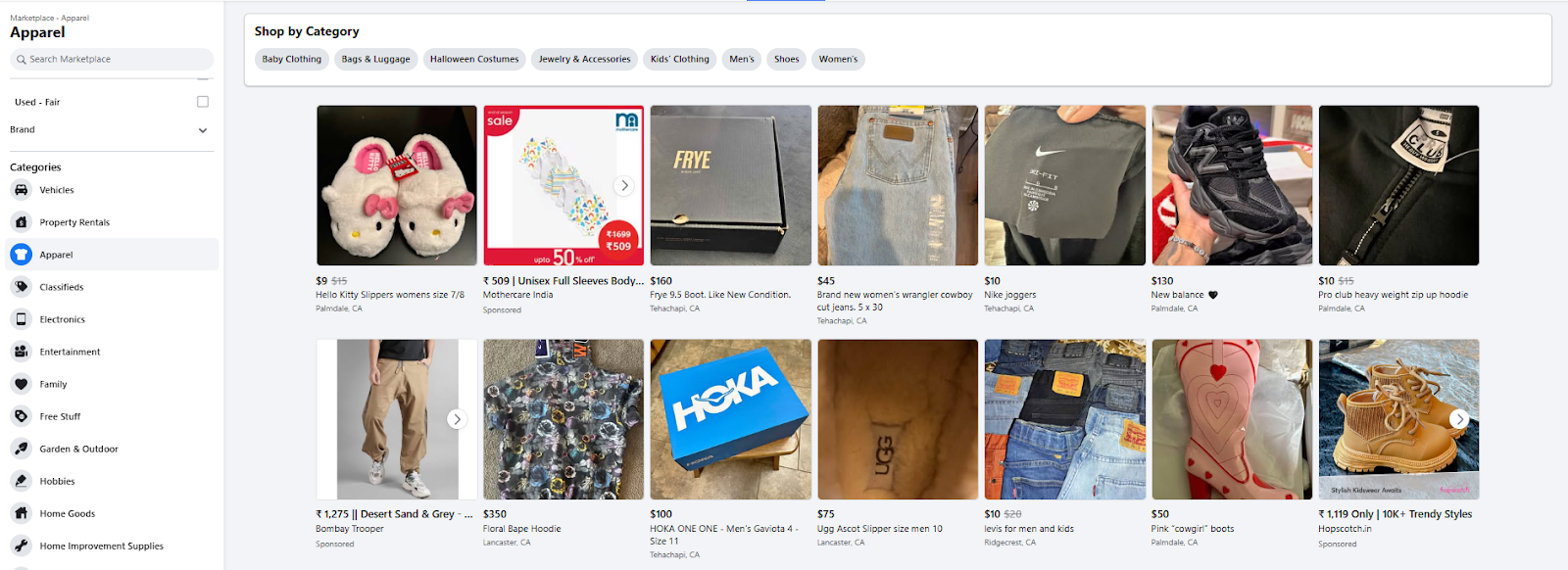 Facebook Marketplace- best free app to sell clothes locally