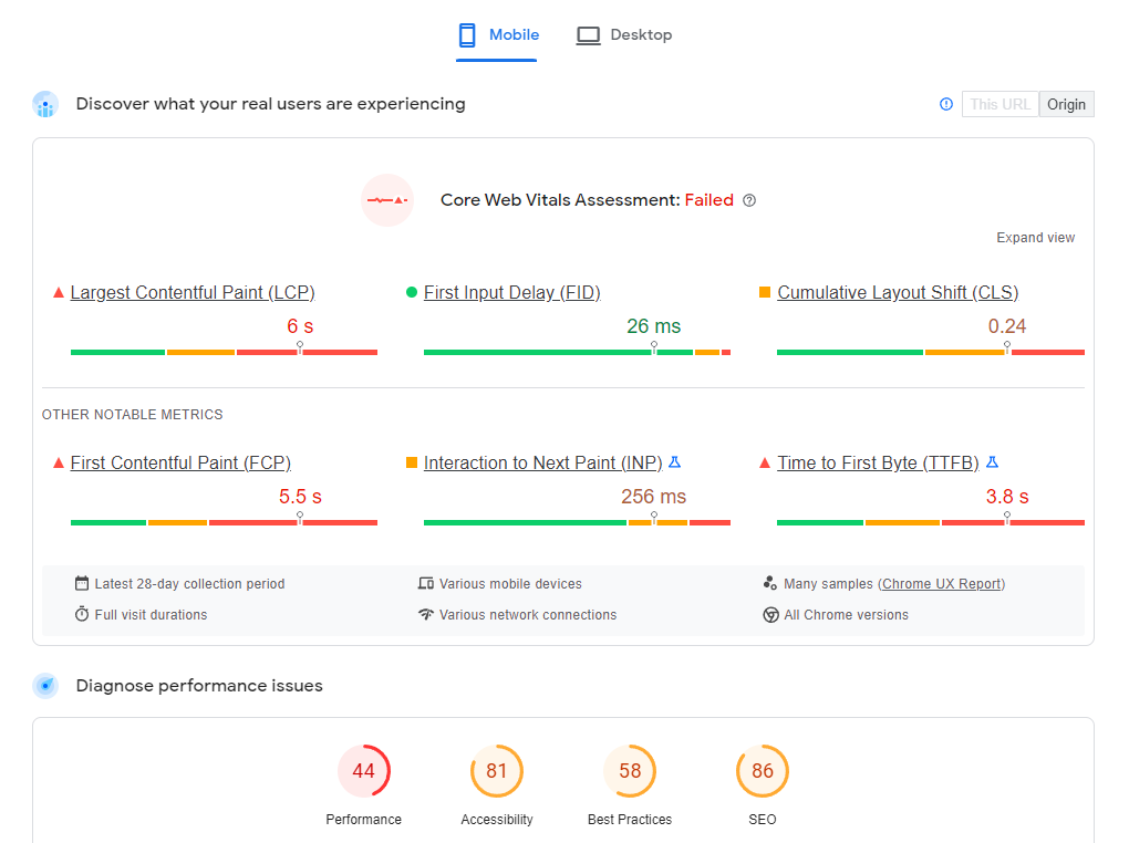 PageSpeed Insights - tool for measuring ecommerce site performance