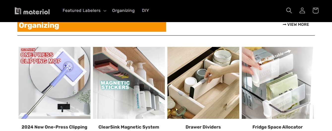 key elements Materiol dropshipping store examples