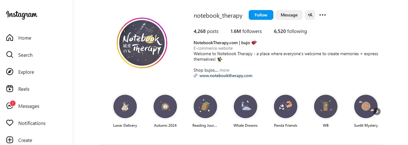 key elements Notebook Therapy dropshipping store examples 1