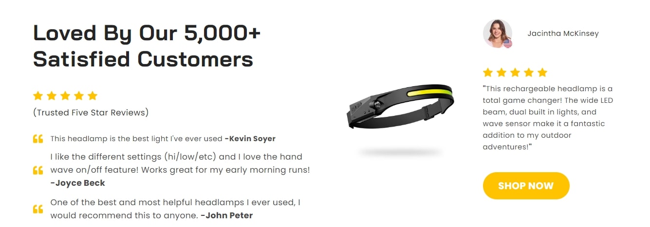 key elements WaveBeamPro dropshipping store examples 2