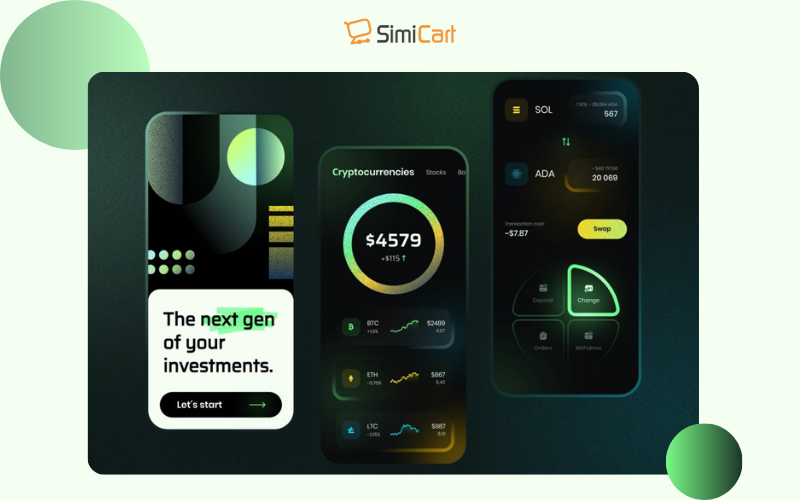 Futuristic and Vibrant Hues in  in mobile app design trends