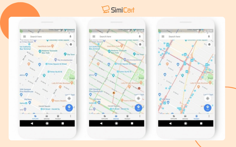 Google Maps search function