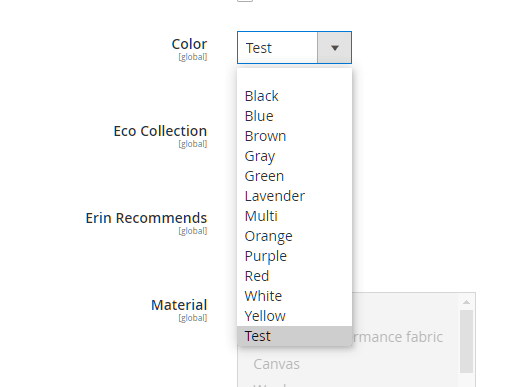 new Test color swatch magento 2