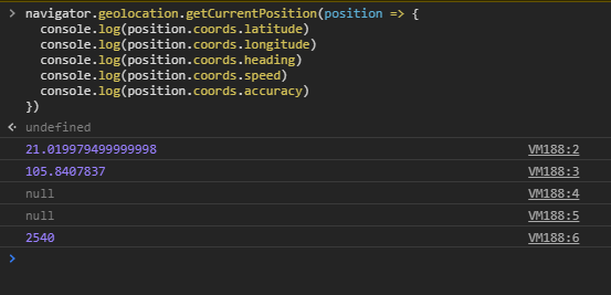 console position.coords log