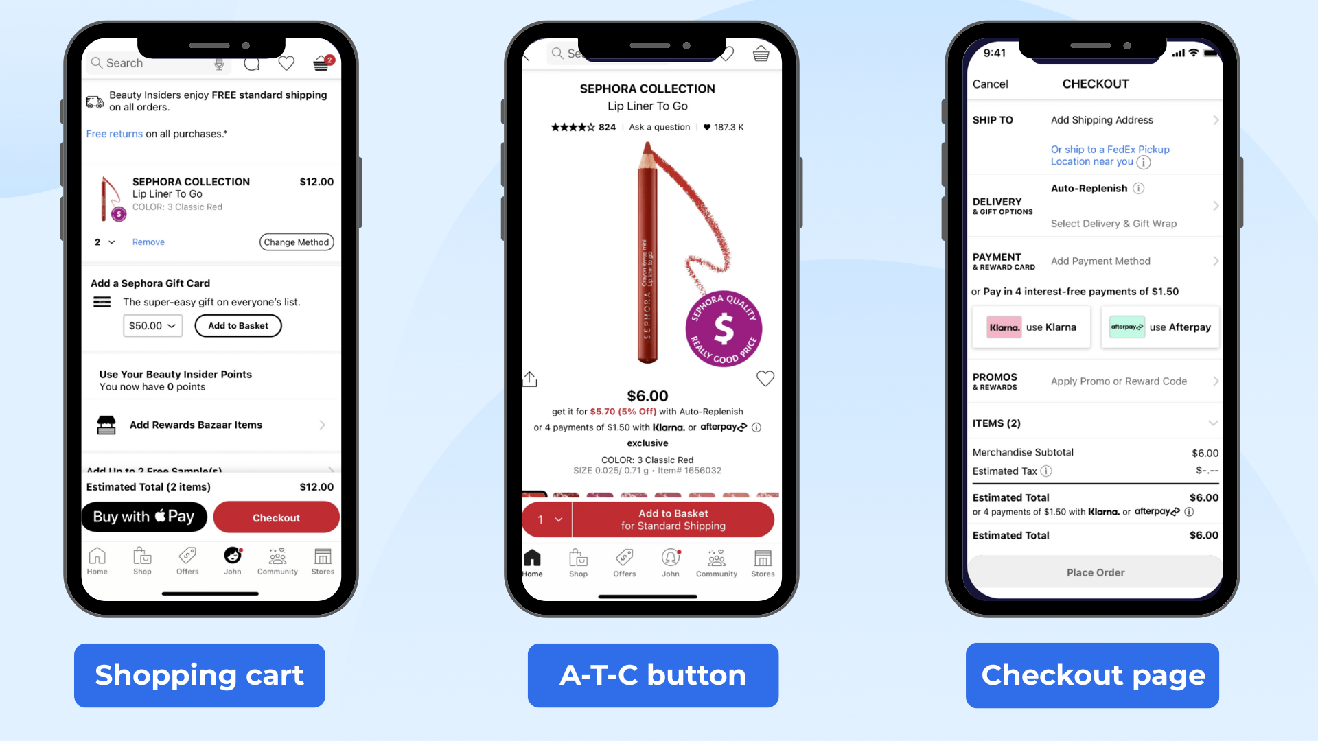 Sephora app checkout