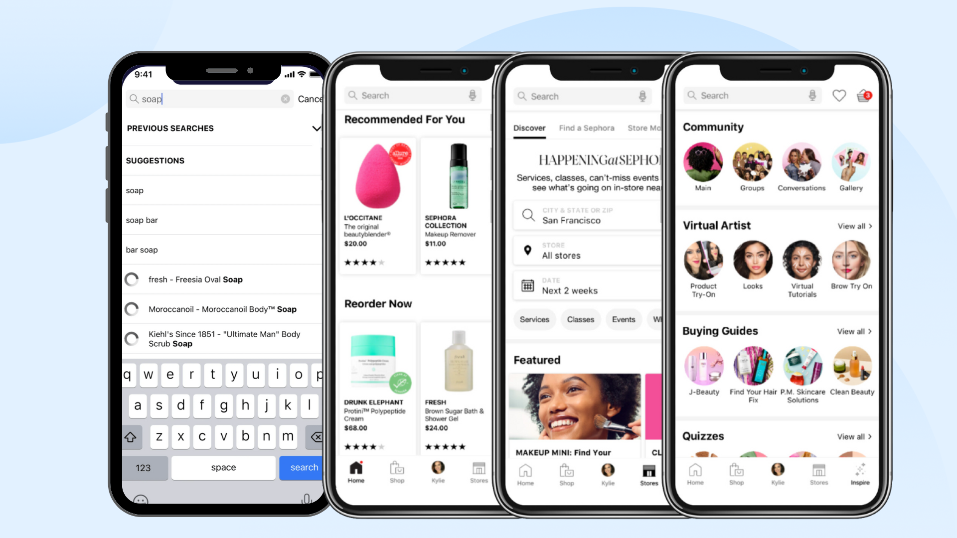 Sephora app search function