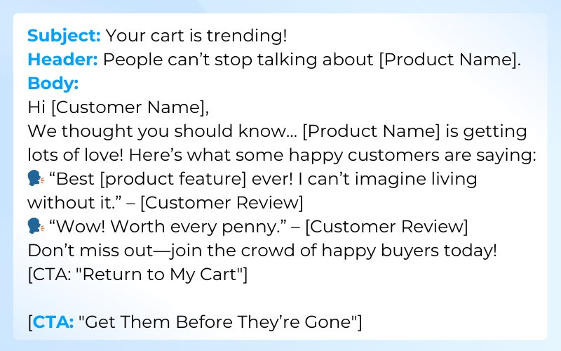 shopify abandoned cart email template