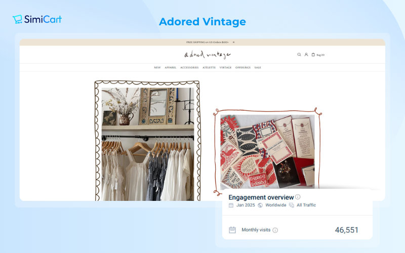 Adore vintage Shopify clothing store