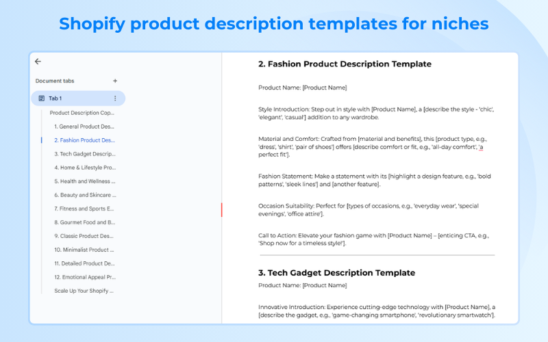 Shopify Dropshipping product description template
