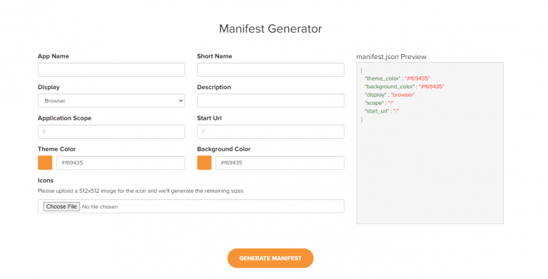 PWA Manifest Generator: Creating Your Web App Manifest Easily