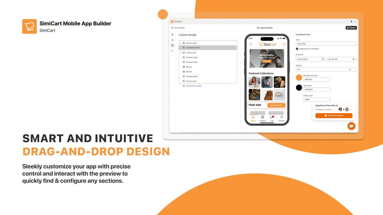 Turn shopify store into mobile app with Simicart - best free drag and drop app builder for your store